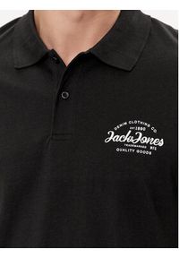 Jack & Jones - Jack&Jones Polo Forest 12248621 Czarny Standard Fit. Typ kołnierza: polo. Kolor: czarny. Materiał: bawełna #5
