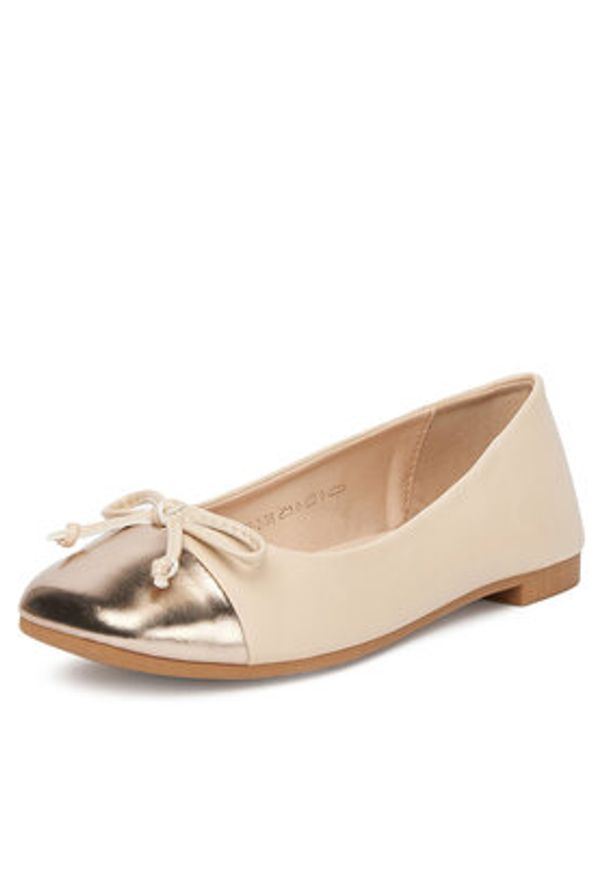 Jenny - JENNY Baleriny WFA3602-2 Beżowy. Kolor: beżowy. Materiał: skóra