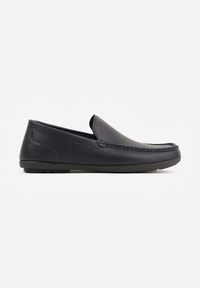 Born2be - Granatowe Półbuty Typu Mokasyny z Ozdobnym Przeszyciem Gildal. Okazja: na co dzień. Zapięcie: pasek. Kolor: niebieski. Materiał: jeans, materiał. Styl: casual, klasyczny #1