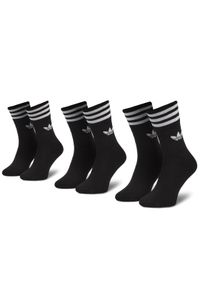 Adidas - adidas Zestaw 3 par wysokich skarpet unisex Solid Crew Sock S21490 Czarny. Kolor: czarny. Materiał: materiał