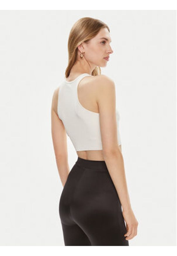 Elisabetta Franchi Top TK-06B-42E2-V220 Écru Slim Fit. Materiał: syntetyk