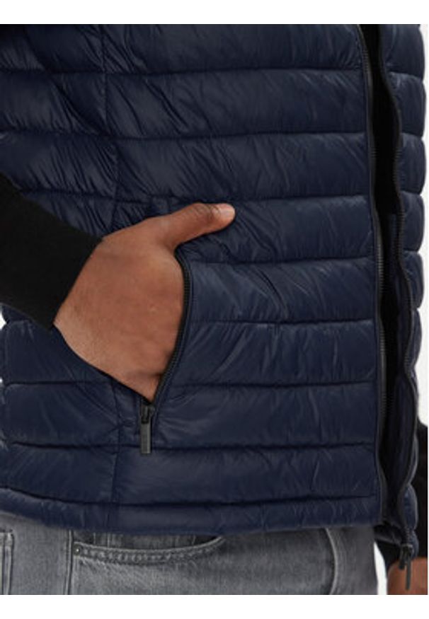 Karl Lagerfeld - KARL LAGERFELD Bezrękawnik 505711 553590 Granatowy Regular Fit. Typ kołnierza: dekolt w karo. Kolor: niebieski. Materiał: syntetyk. Długość rękawa: bez rękawów