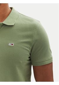 Tommy Jeans Polo DM0DM20676 Zielony Slim Fit. Typ kołnierza: polo. Kolor: zielony. Materiał: bawełna #5