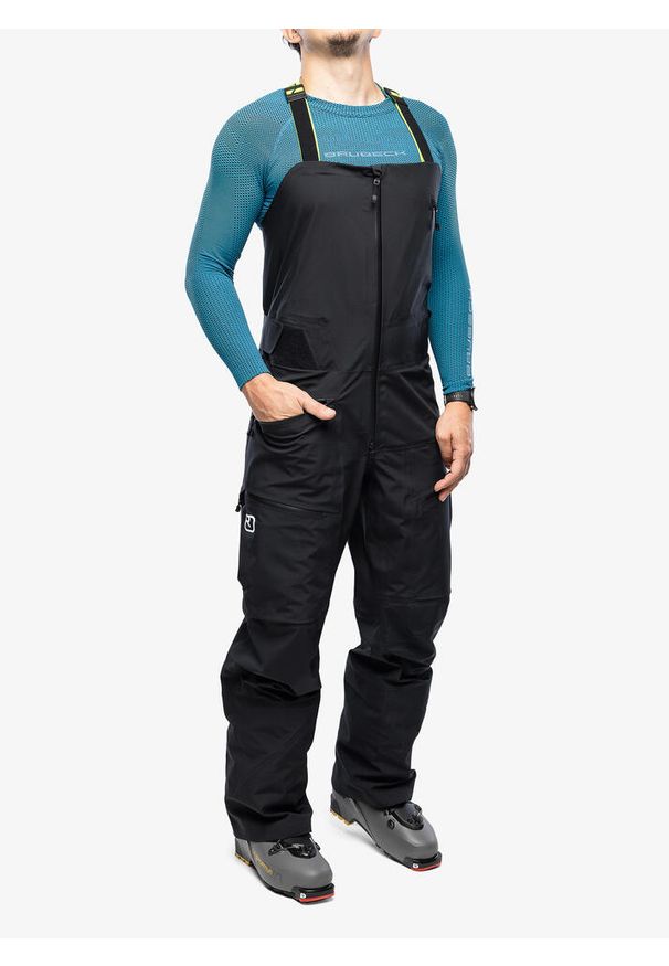 ORTOVOX - Spodnie skiturowe męskie Ortovox 3L Deep Shell Bib Pants. Kolor: czarny