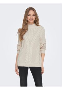 only - ONLY Sweter 15295457 Écru Regular Fit. Materiał: syntetyk