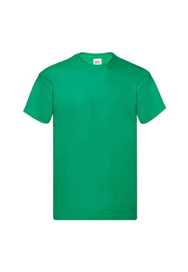 FRUIT OF THE LOOM - Oryginalna Bawełniana Koszulka Unisex Dla Dorosłych. Kolor: zielony. Materiał: bawełna