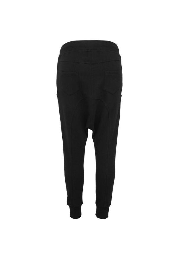Urban Classics - Lekkie Spodnie Haremowe Dla Kobiet Z Polaru. Kolor: czarny. Materiał: polar. Długość: długie