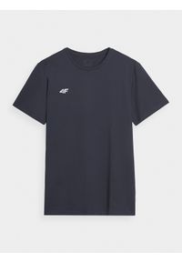 4f - 4F T-shirt regular gładki męski - granatowy XL. Okazja: na co dzień. Kolor: niebieski. Materiał: dzianina, materiał, bawełna, jersey. Długość rękawa: krótki rękaw. Długość: krótkie. Wzór: gładki. Styl: klasyczny, sportowy, casual