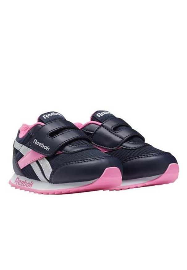 Buty do chodzenia niemowlęce Reebok Royal CL Jogger. Zapięcie: rzepy. Kolor: czarny, szary, różowy, wielokolorowy. Model: Reebok Royal. Sport: turystyka piesza