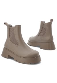 Hot Potatoes by Gioseppo - Beżowe Kalosze Gioseppo Modne Wsuwane Obuwie Damskie. Zapięcie: bez zapięcia. Kolor: beżowy. Materiał: materiał. Styl: elegancki #2