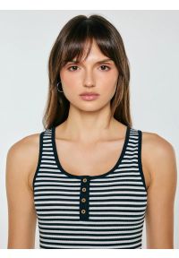 Big-Star - Top damski slim w paski granatowy Yunsa 403. Okazja: na co dzień. Kolor: niebieski. Materiał: dzianina. Wzór: paski. Styl: klasyczny, casual #5