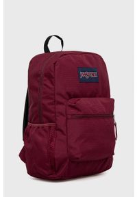 JanSport - Jansport plecak kolor bordowy duży gładki. Kolor: czerwony. Wzór: gładki #5