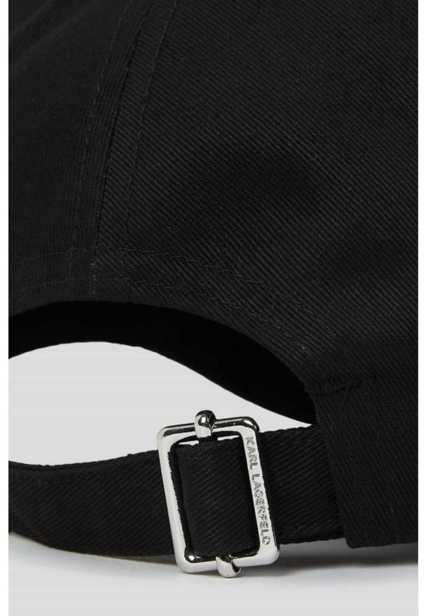 Karl Lagerfeld - KARL LAGERFELD Czarna czapka K/signature Rhnstn. Kolor: czarny. Materiał: bawełna