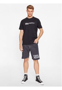 Karl Lagerfeld Jeans T-Shirt 235D1707 Czarny Regular Fit. Kolor: czarny. Materiał: bawełna #4