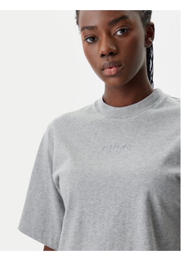 Pinko - PINKO T-Shirt 104604 A2F8 I42 Szary Regular Fit. Kolor: szary. Materiał: bawełna