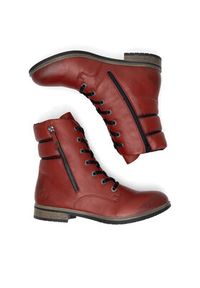 Rieker Botki 72212-35 Czerwony. Kolor: czerwony. Materiał: materiał