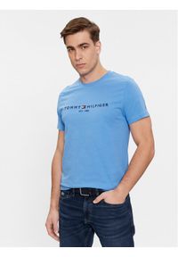 TOMMY HILFIGER - Tommy Hilfiger T-Shirt Logo MW0MW11797 Niebieski Regular Fit. Kolor: niebieski. Materiał: bawełna #1