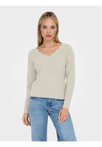 only - ONLY Sweter 15297168 Beżowy Regular Fit. Kolor: beżowy. Materiał: syntetyk