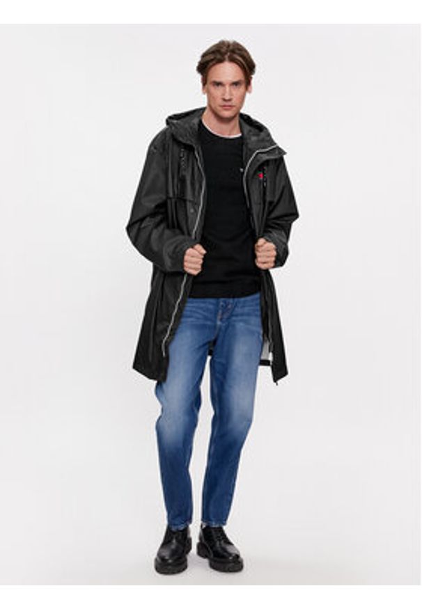 Tommy Jeans Kurtka przeciwdeszczowa Chicago DM0DM16582 Czarny Regular Fit. Kolor: czarny. Materiał: syntetyk