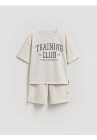 Reserved - Bawełniany komplet - jasnoszary. Kolor: szary. Materiał: bawełna #1