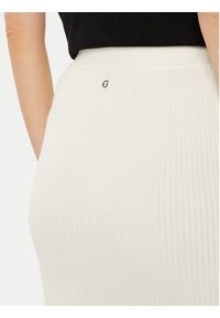 Guess Spódnica mini W5RD83 Z2Y50 Écru Slim Fit. Materiał: syntetyk