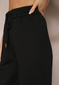 Renee - Czarne Szerokie Spodnie Dresowe z Elastycznej Bawełny Niarti. Kolor: czarny. Materiał: bawełna, dresówka #4