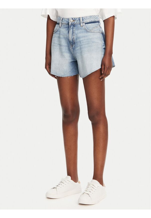 BOSS Szorty jeansowe 50534231 Niebieski Relaxed Fit. Kolor: niebieski. Materiał: bawełna