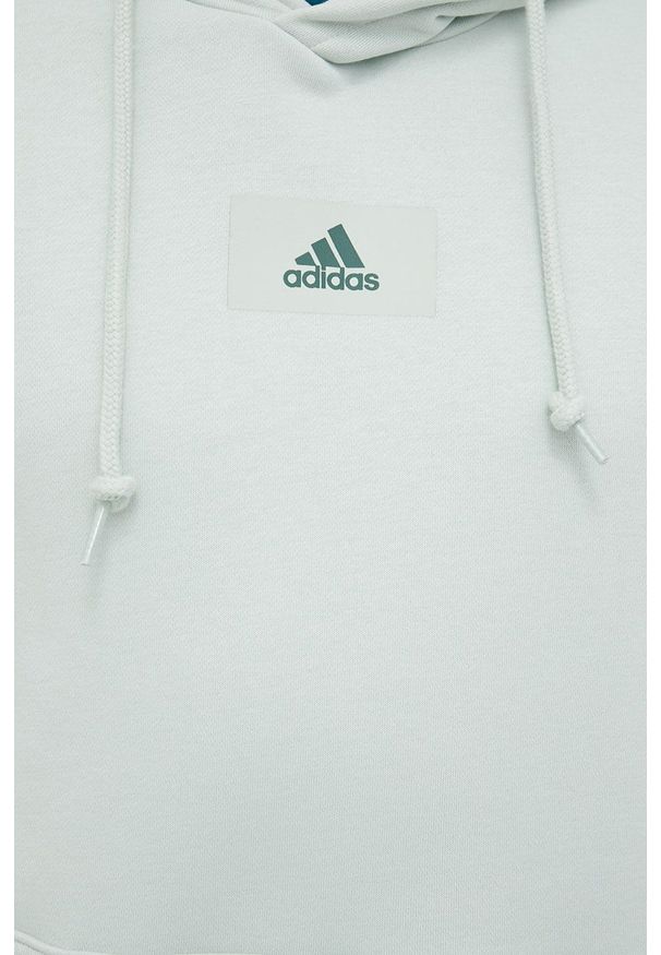 adidas Performance bluza męska kolor zielony z kapturem z nadrukiem. Typ kołnierza: kaptur. Kolor: zielony. Materiał: bawełna. Wzór: nadruk