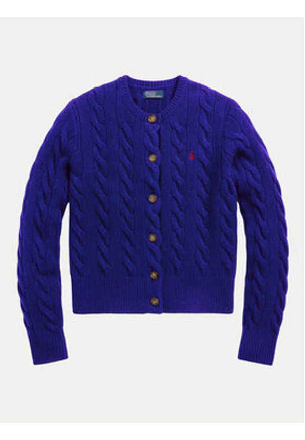 Polo Ralph Lauren Kardigan 211910443018 Niebieski Regular Fit. Typ kołnierza: polo. Kolor: niebieski. Materiał: wełna