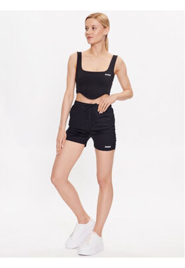Guess Szorty sportowe Ella V3GD14 MC04A Czarny Slim Fit. Kolor: czarny. Materiał: syntetyk