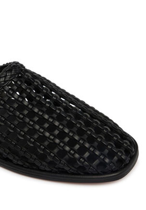 TOMMY HILFIGER - Tommy Hilfiger Klapki Hilfiger Leather Mix Flat Mule FW0FW09280 Czarny. Kolor: czarny. Materiał: skóra