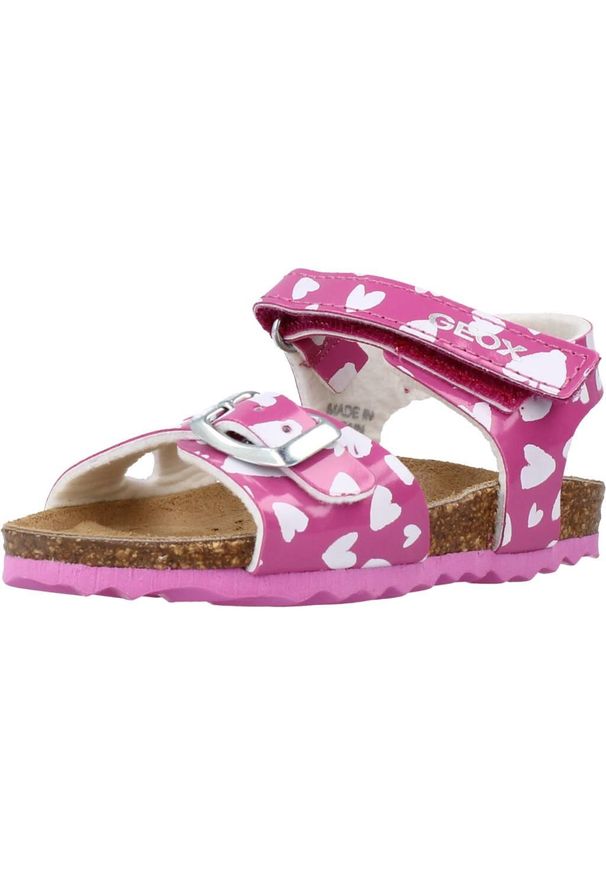 Geox - Sandały GEOX B SANDAL CHALKI GIRL Czerwony. Kolor: czerwony. Materiał: tkanina, syntetyk