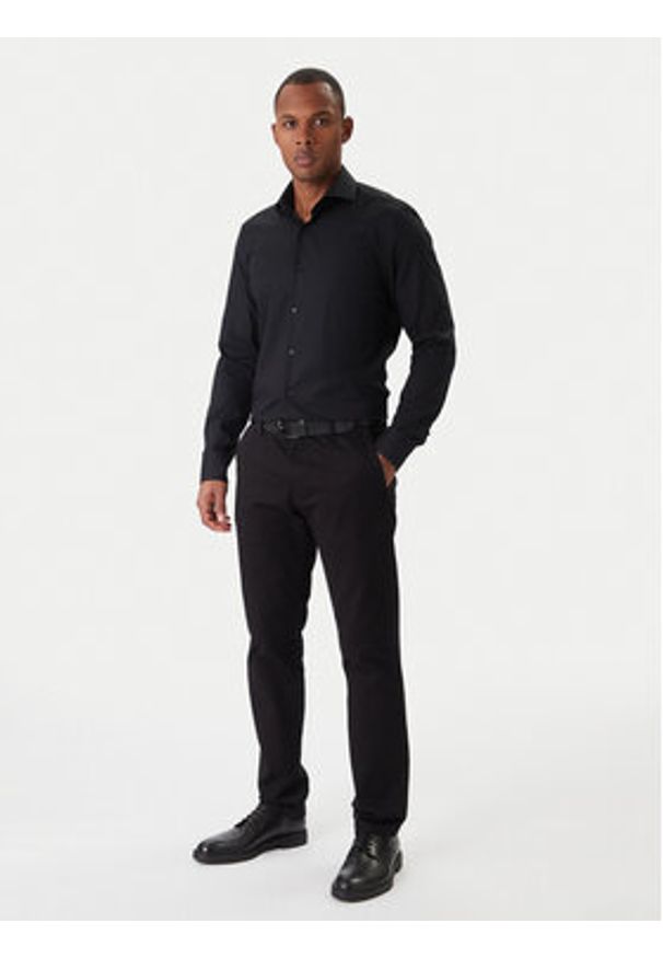 BOSS Koszula H-Hank 50550925 Czarny Slim Fit. Kolor: czarny. Materiał: bawełna