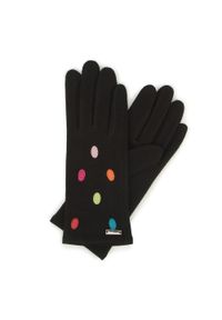 Wittchen - Damskie rękawiczki wełniane z kolorowymi kropkami. Materiał: wełna. Wzór: kolorowy, kropki. Styl: klasyczny