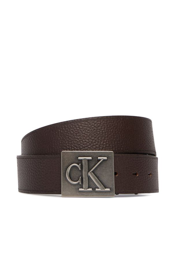 Calvin Klein Pasek Męski LV04D7111G Brązowy ciemny. Kolor: brązowy. Materiał: skóra
