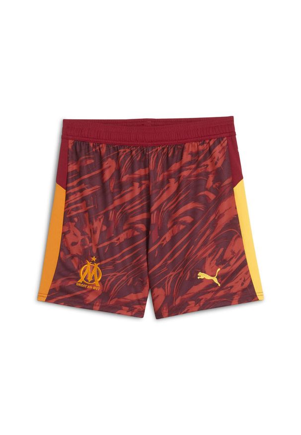 Puma - Młodzieżowe szorty bramkarskie Olympique Marsylia 25/26 PUMA. Kolor: czerwony, pomarańczowy, wielokolorowy, żółty. Materiał: tkanina