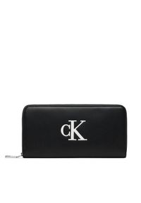 Calvin Klein Portfel Bold Ck Long Zip Around LV04F1077G Czarny. Kolor: czarny. Materiał: skóra #1