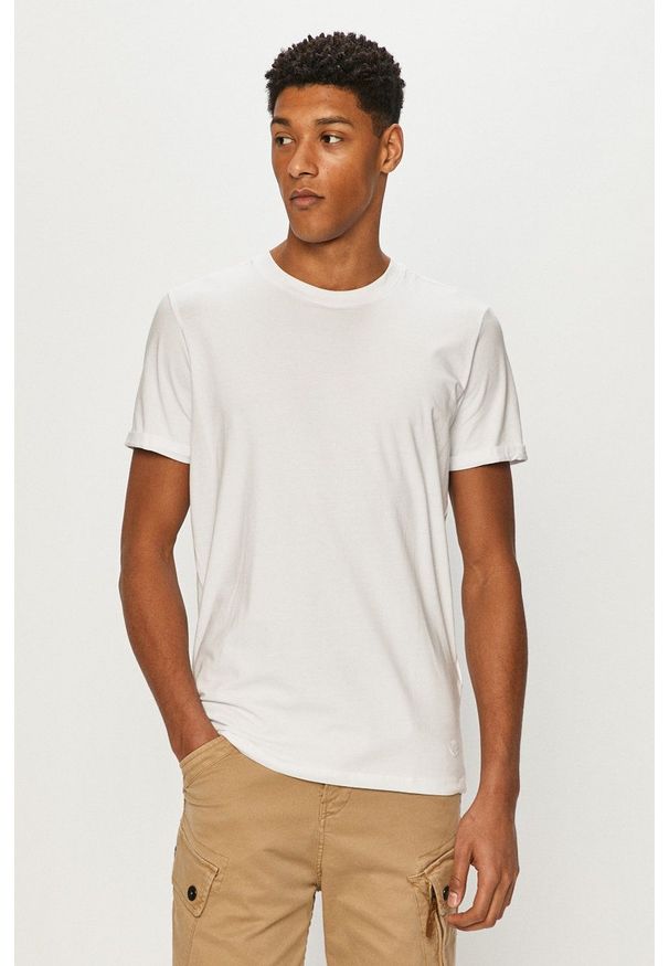 Premium by Jack&Jones - T-shirt. Okazja: na co dzień. Kolor: biały. Materiał: dzianina. Wzór: gładki. Styl: casual