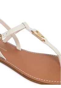TOMMY HILFIGER - Tommy Hilfiger Sandały Leather Thong Sandal FW0FW09127 Biały. Kolor: biały. Materiał: skóra #6