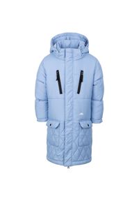 TRESPASS - Długa kurtka puchowa z kapturem dla dzieci Trespass Orrin. Typ kołnierza: kaptur. Kolor: niebieski. Materiał: puch. Długość: długie. Styl: sportowy, młodzieżowy #1