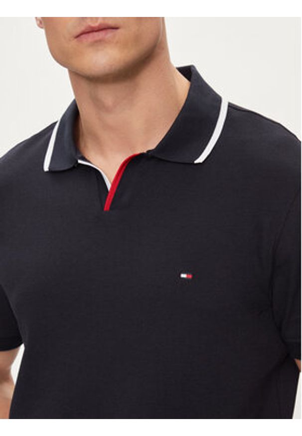 TOMMY HILFIGER - Tommy Hilfiger Polo MW0MW34772 Granatowy Regular Fit. Typ kołnierza: polo. Kolor: niebieski. Materiał: bawełna, wiskoza