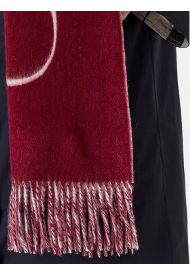 TOMMY HILFIGER - Tommy Hilfiger Szalik Script Logo AW0AW17786 Bordowy. Kolor: czerwony. Materiał: wełna, materiał