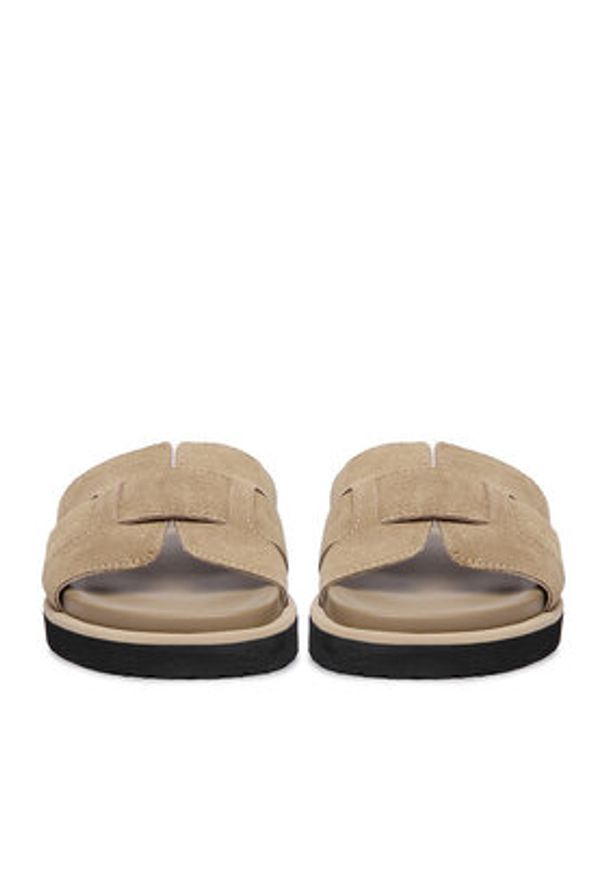 Gino Rossi - GINO ROSSI Klapki C-LB-P2170 Beżowy. Kolor: beżowy. Materiał: skóra, zamsz