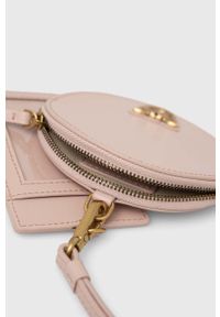 Pinko etui na karty skórzane kolor różowy. Kolor: różowy. Materiał: skóra #4