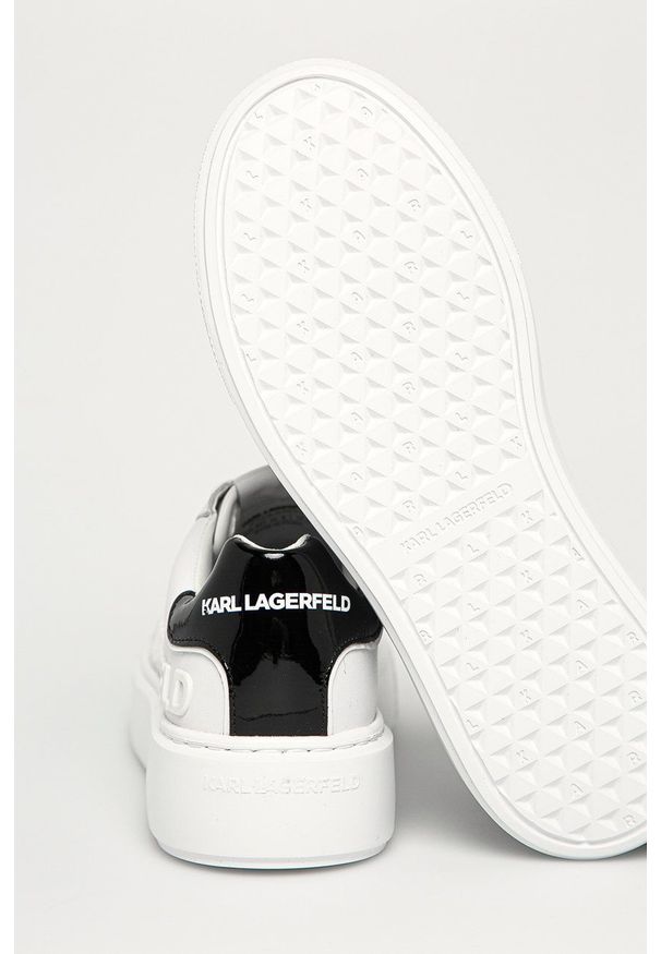 Karl Lagerfeld - Buty skórzane. Nosek buta: okrągły. Zapięcie: sznurówki. Kolor: biały. Materiał: skóra. Obcas: na platformie