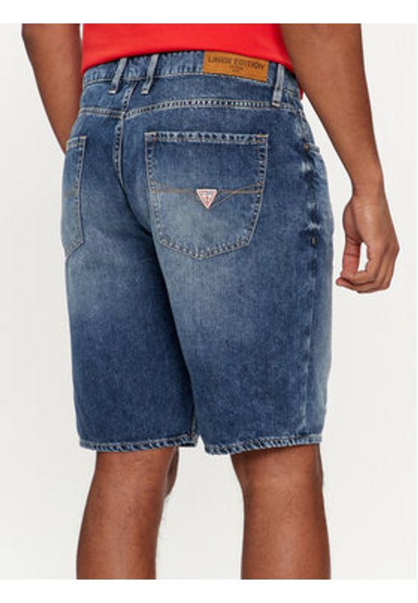 Guess Szorty jeansowe M4GD27 D5AY1 Granatowy Regular Fit. Kolor: niebieski. Materiał: bawełna