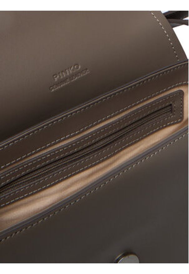 Pinko - PINKO Torebka Saddle Mini PE PLTT 103831 A1ZX Szary. Kolor: szary. Materiał: skórzane
