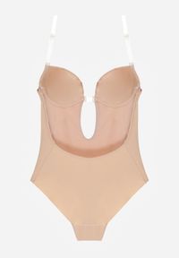 Born2be - Beżowe Bieliźniane Body z Odkrytymi Plecami i Wyciętym Dekoltem Terise. Kolor: beżowy #2