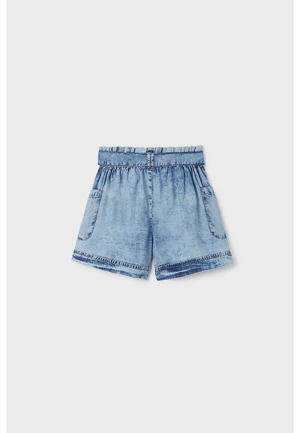 Mayoral szorty jeansowe dziecięce gładkie. Stan: podwyższony. Kolor: niebieski. Materiał: jeans. Wzór: gładki