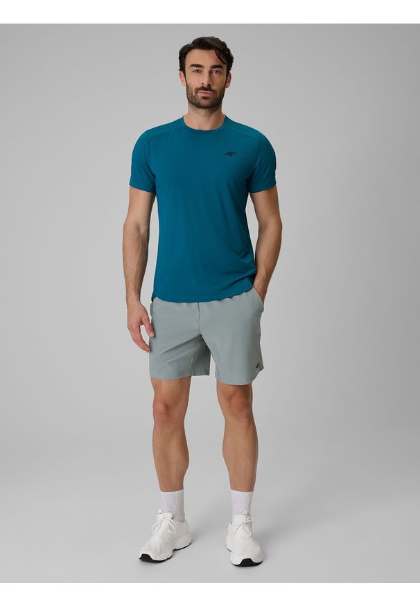 4f - 4F Koszulka treningowa regular szybkoschnąca męska - zielona L. Kolor: zielony. Materiał: materiał, włókno. Sport: fitness